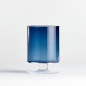 Crate and Barrel Blue Candle Holder -small